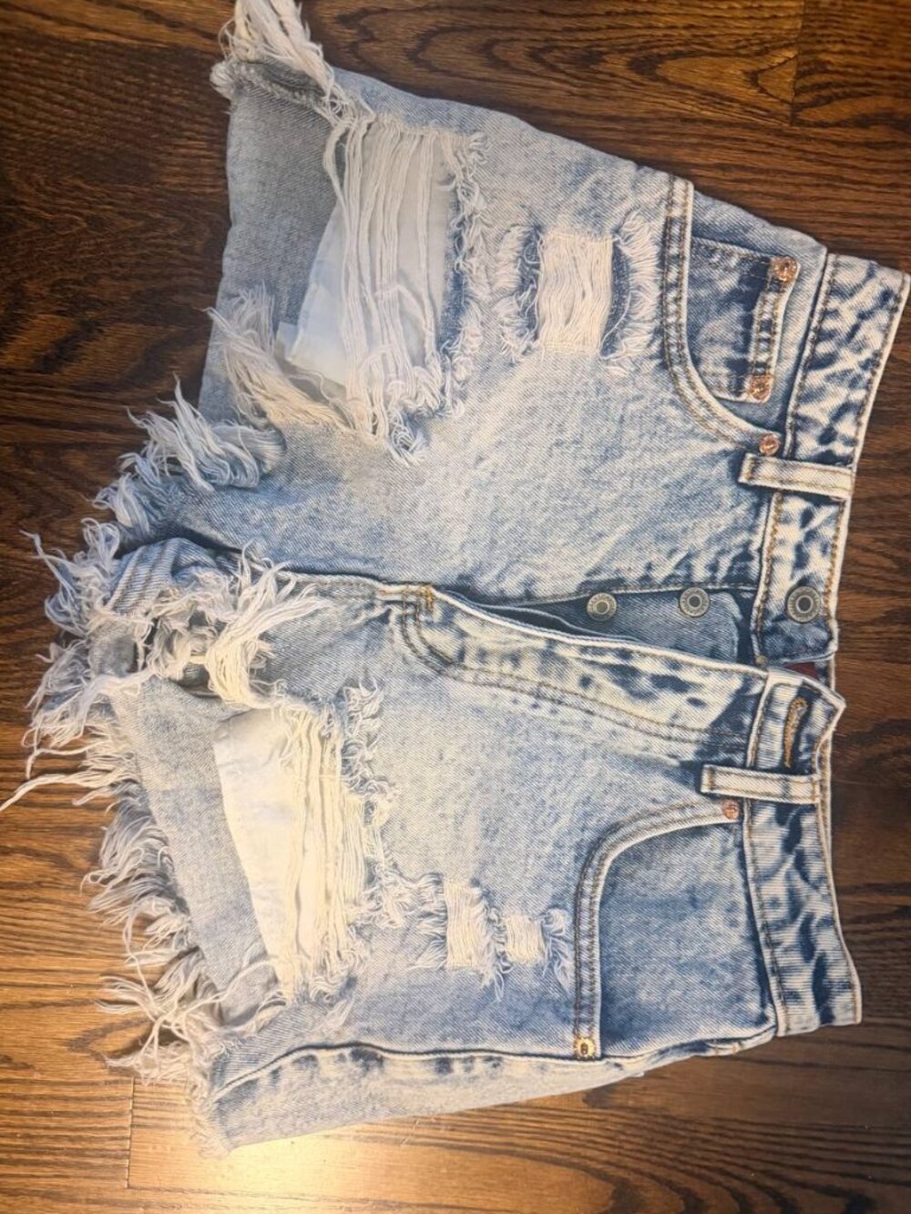 SIGNATURE 8 High-Waisted Heavily Distressed Shorts
